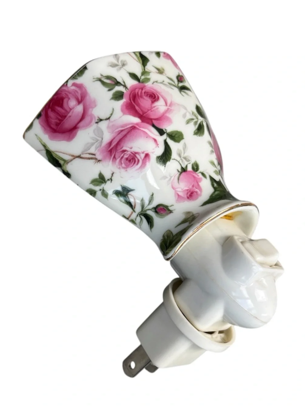 Vintage Madison Max Rose Chintz Porcelain Night Light Coquette Grand Millennial
